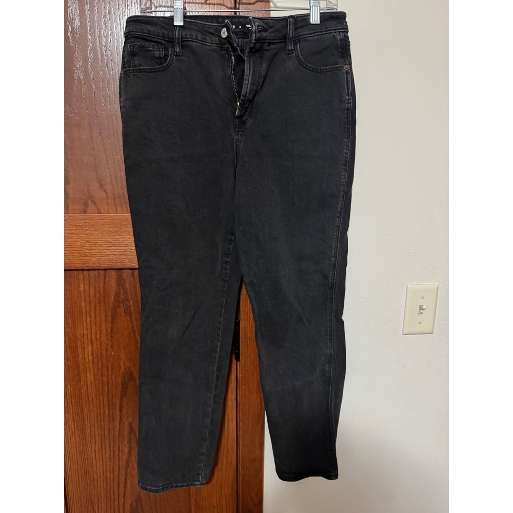Old Navy High Rise Vintage Slim Black Wash Jeans Women Size 8